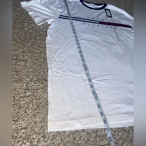 Tommy Hilfiger White Tee with Navy and Red Accents - Picture 3 of 8